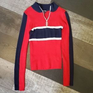 Women's red long sleeve top